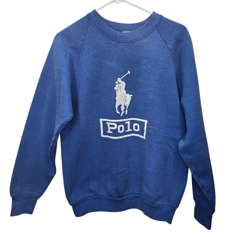 Vintage Fruit Of The Loom Crewneck Sweatshirt Sz Large W/Large POLO Logo Graphic